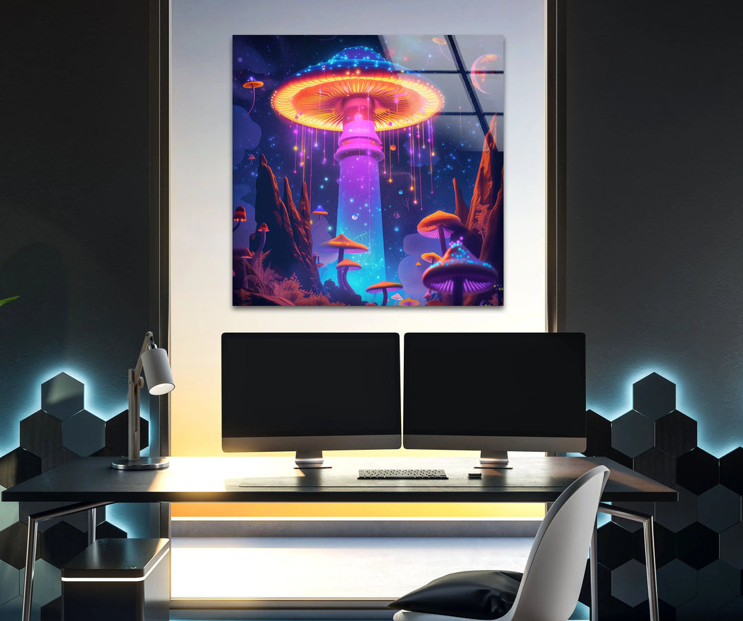 Mushroom Tempered Glass Wall Art - MyPhotoStation