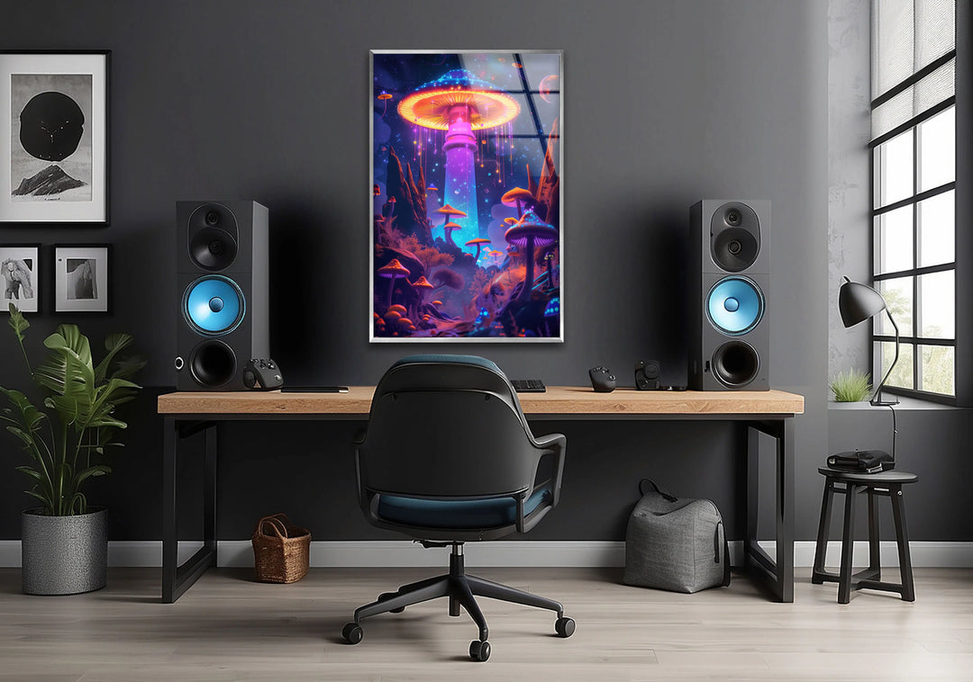 Mushroom Tempered Glass Wall Art - MyPhotoStation