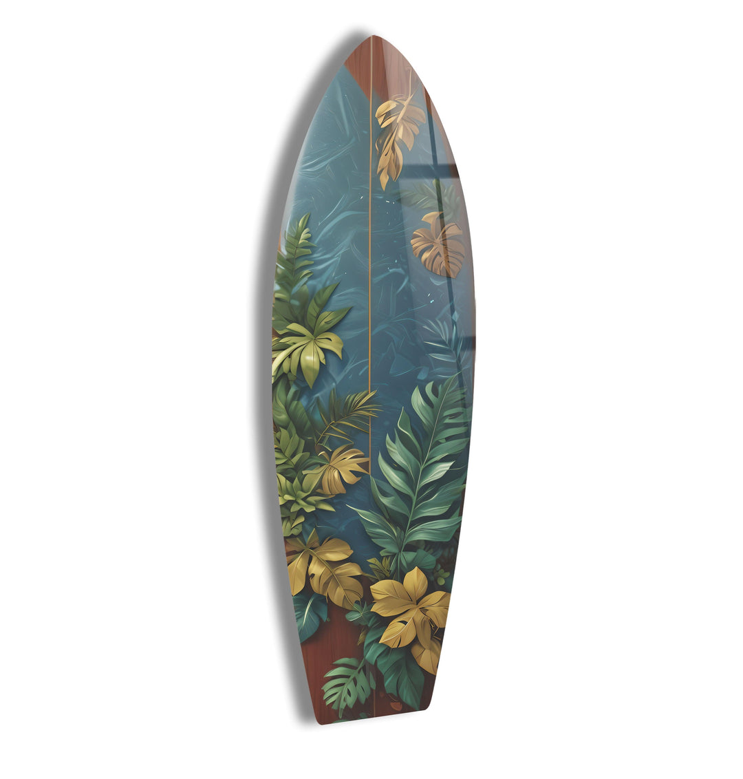 Botanical Leafs Surfboard Wall Art