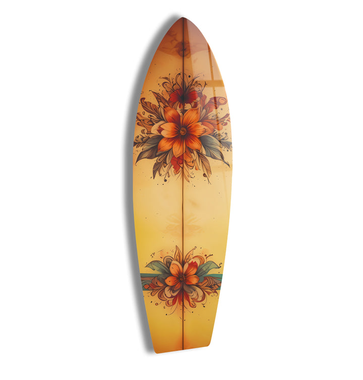 Vintage Botanical Surfboard Wall Art