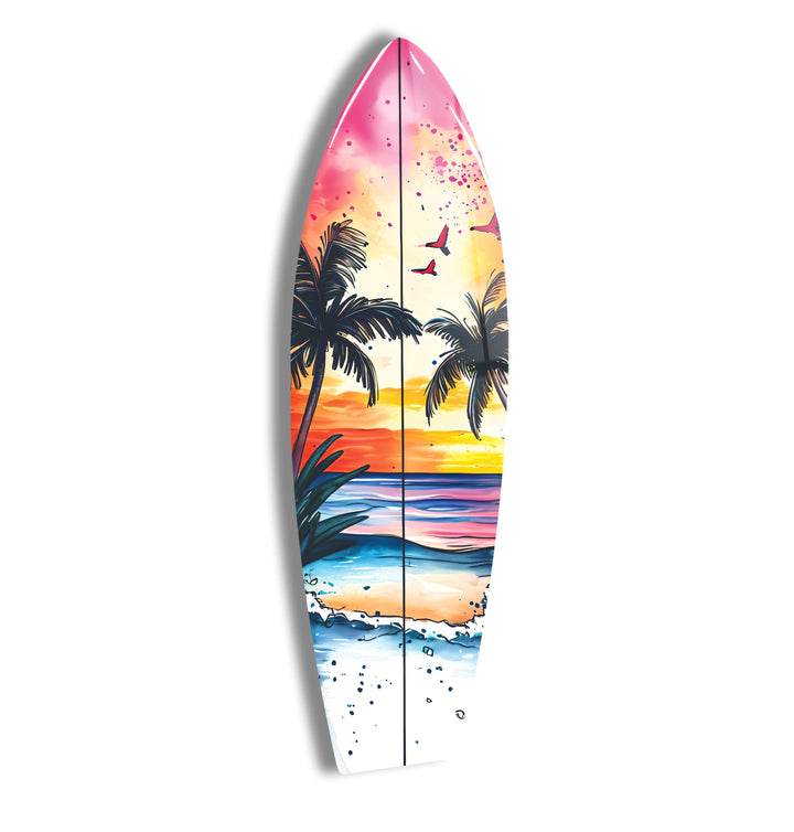 Vivid Colors Tropical Surfboard Wall Art