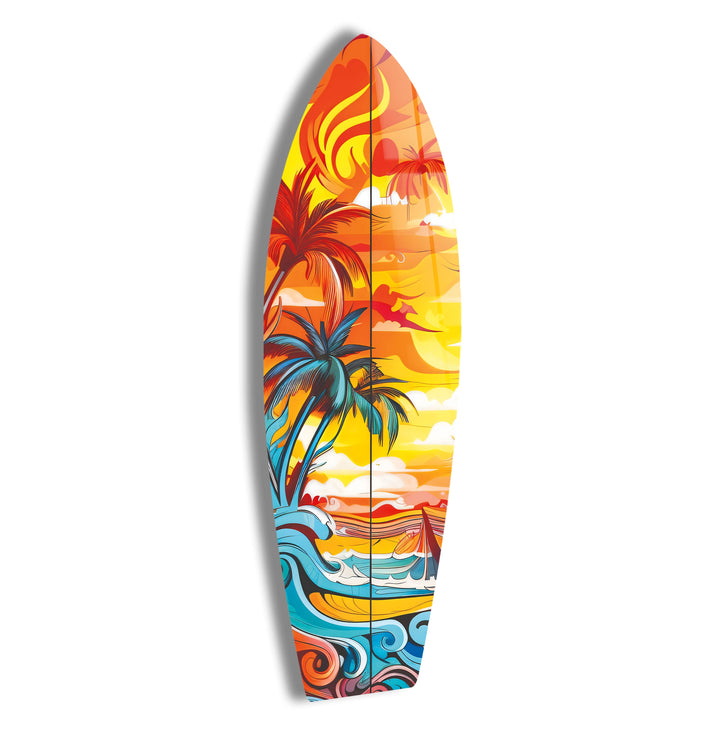 Vivid Tropical Art Surfboard Wall Art