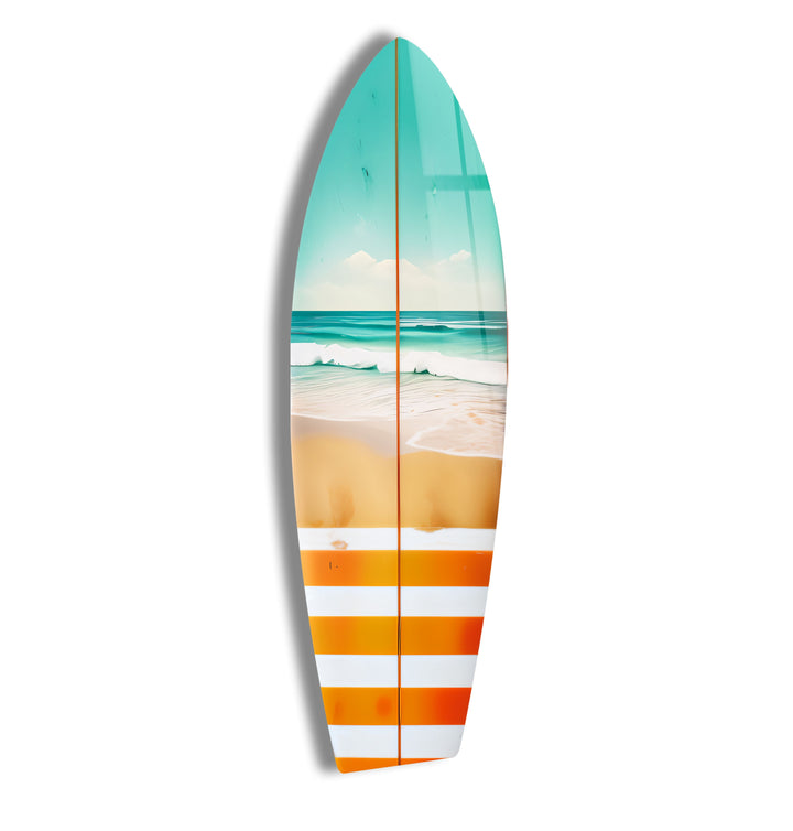 Vivid Ocean Waves Surfboard Wall Art