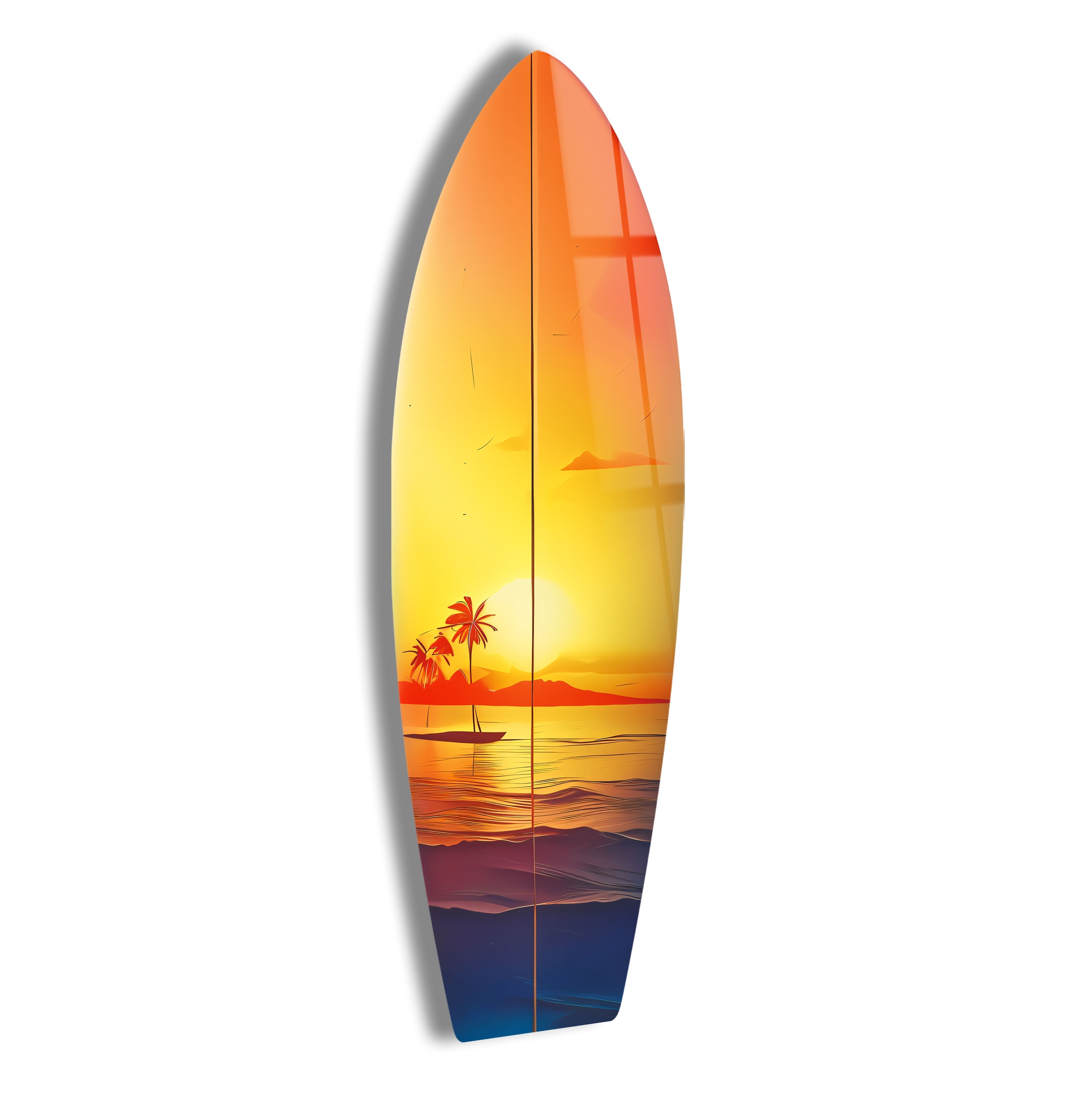 Beauty Sunset Surfboard Wall Art