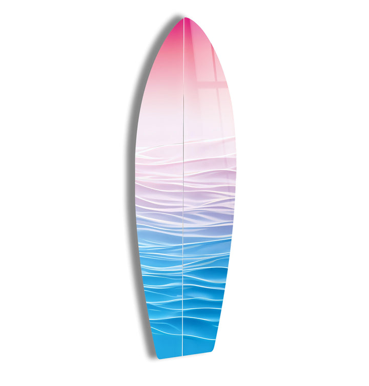 Pink Soft Colors Surfboard Wall Art