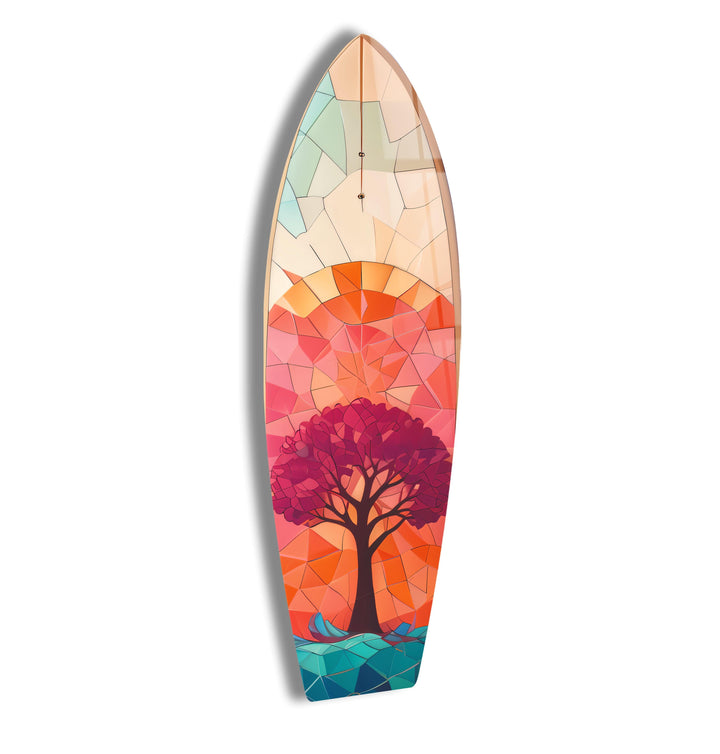 Mosaic Tree Surfboard Wall Art