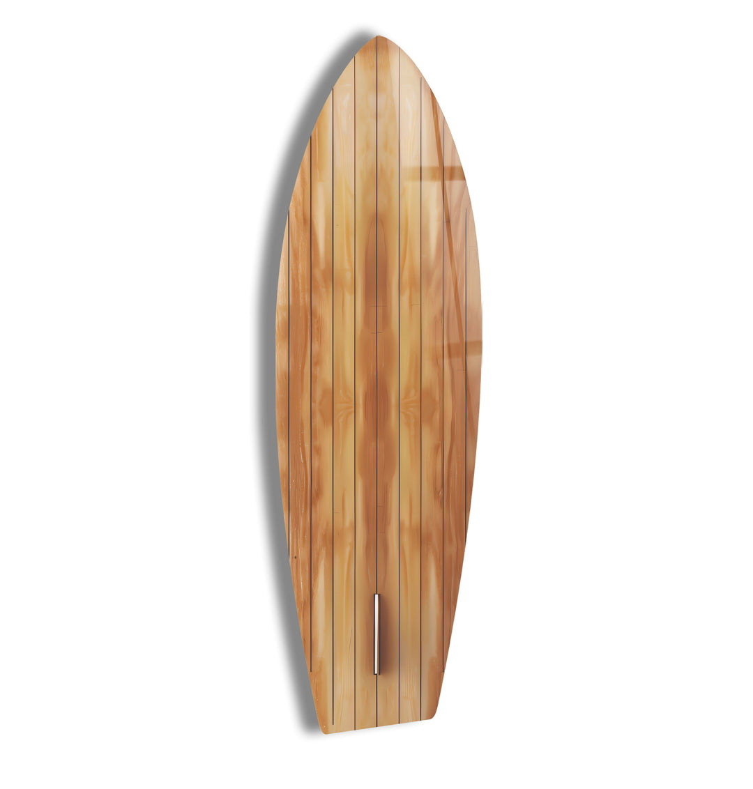 Wood Details Brown Beige Surfboard Wall Art