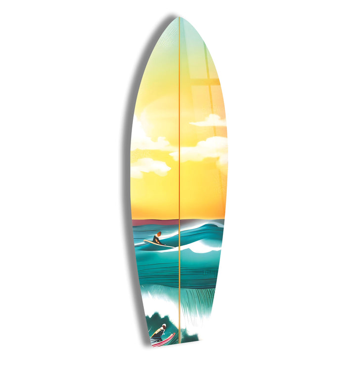 Sea Sunset Art Surfboard Wall Art