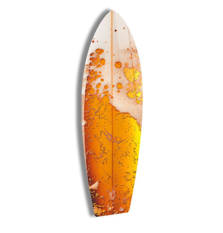 Orange Abstract Surfboard Wall Art