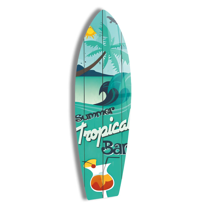 Summer Tropical Surfboard Wall Art