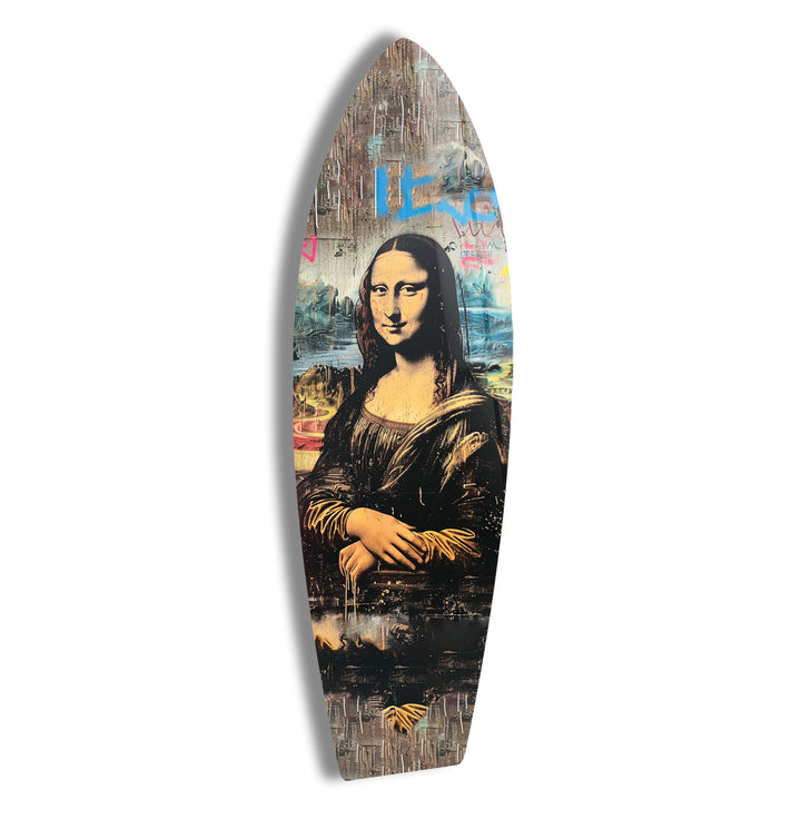 Mona Lisa Graffiti Surfboard Wall Art – Urban Street Pop Art Décor