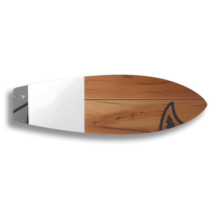 Wood Details White Surfboard Wall Art