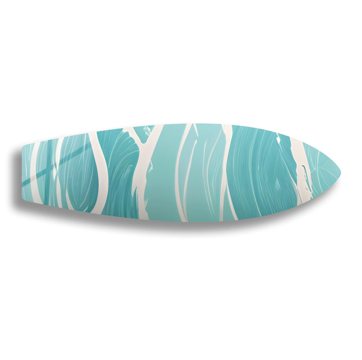 Blue Sea Wave Surfboard Wall Art