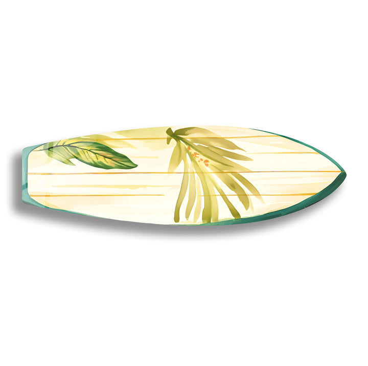 Green Leaf Surfboard Wall Art