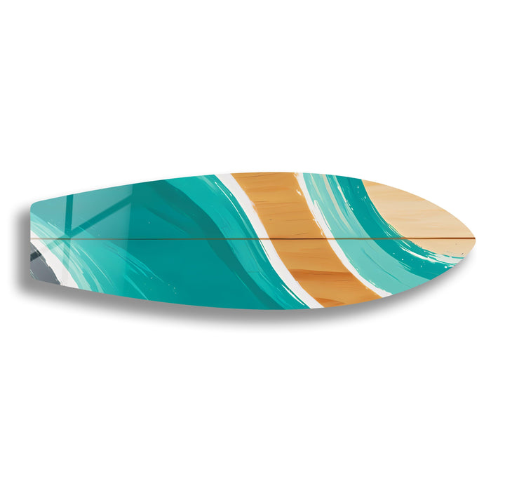 Blue Brown Surfboard Wall Art