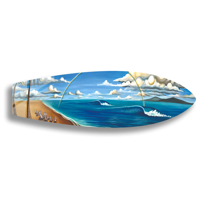 Sea Wave Paint Surfboard Wall Art