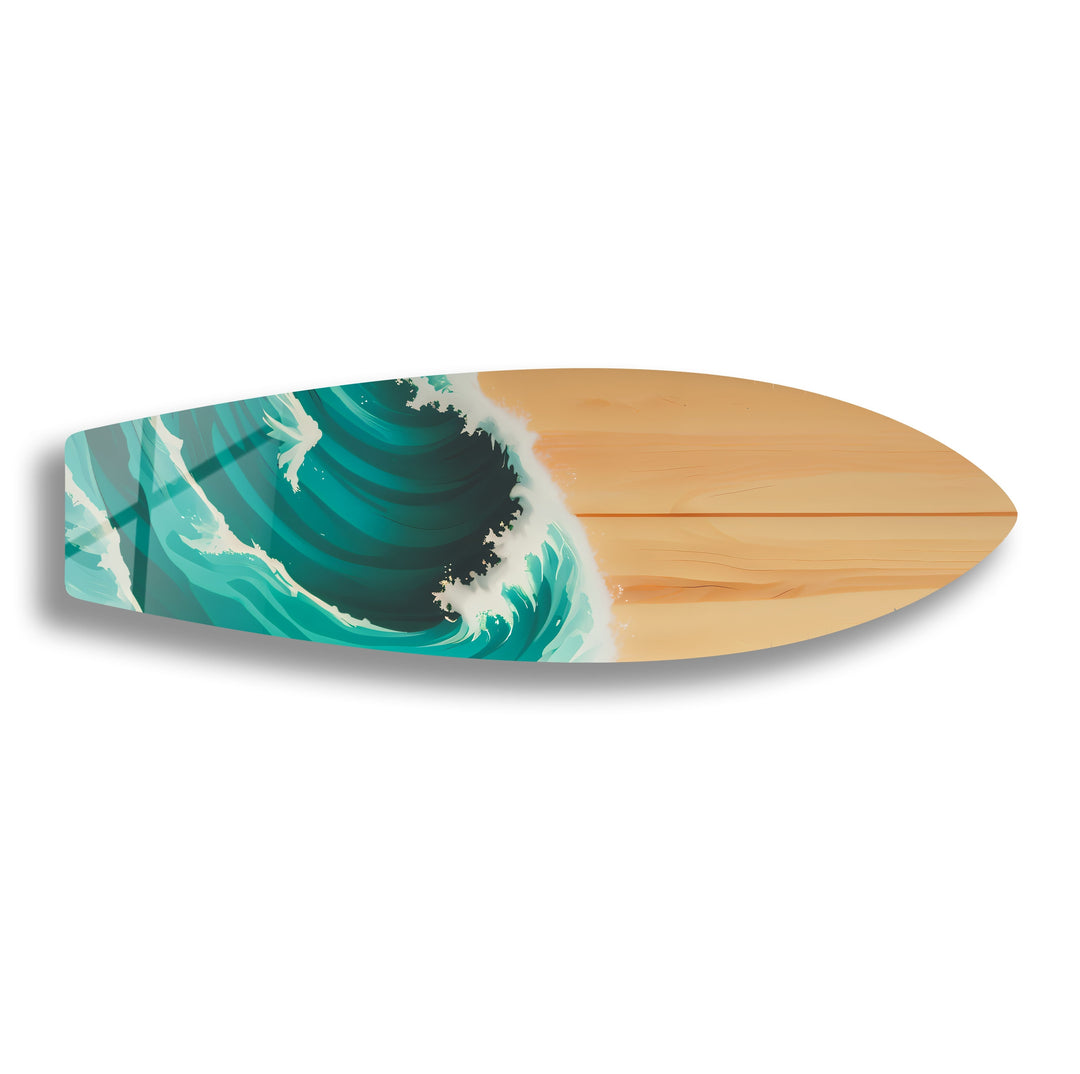 Ocean Waves Surfboard Wall Art