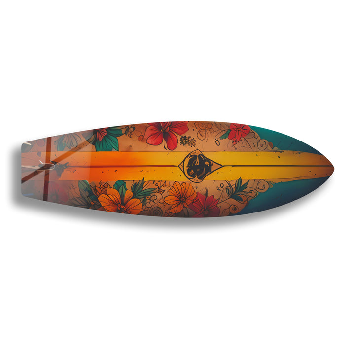 Botanical Vintage Surfboard Wall Art