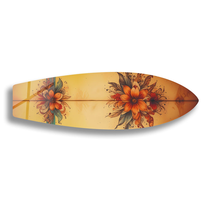 Vintage Botanical Surfboard Wall Art