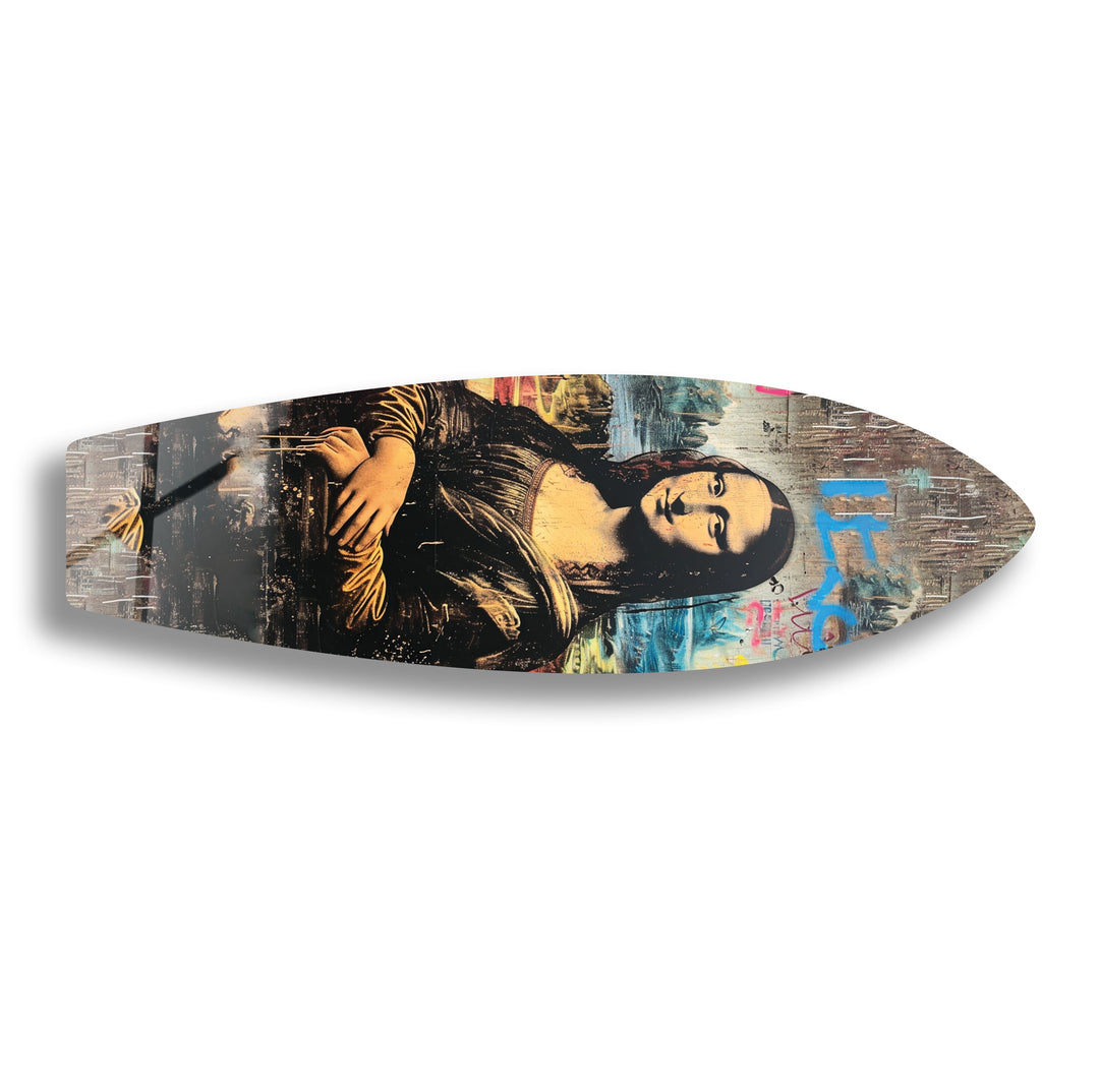 Mona Lisa Graffiti Surfboard Wall Art – Urban Street Pop Art Décor