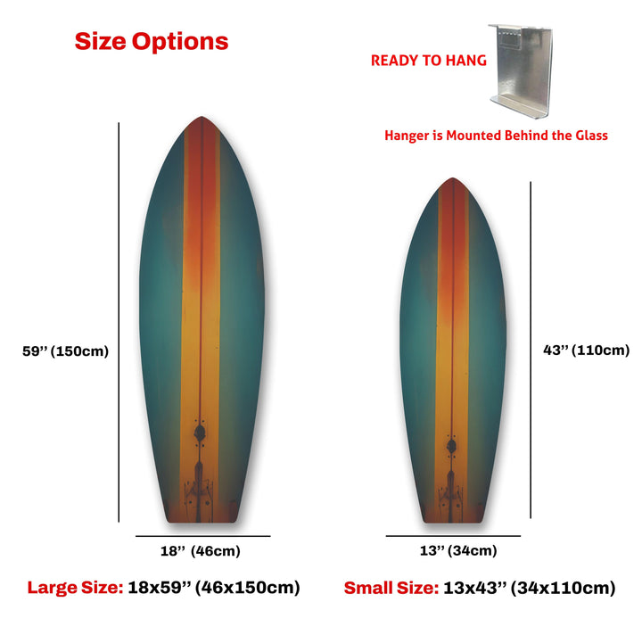 Brown & Green Surfboard Wall Art