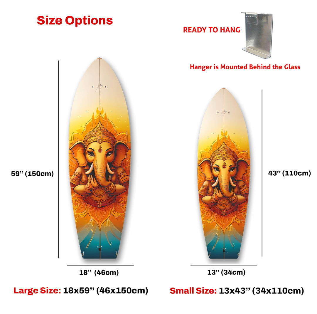 Buddha Orange Surfboard Wall Art