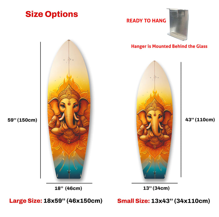 Buddha Orange Surfboard Wall Art