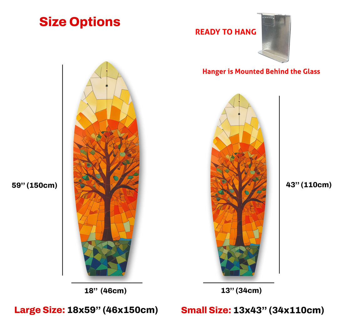 Stained Tree Surfboard Wall Art