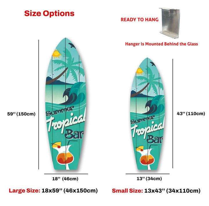 Summer Tropical Surfboard Wall Art