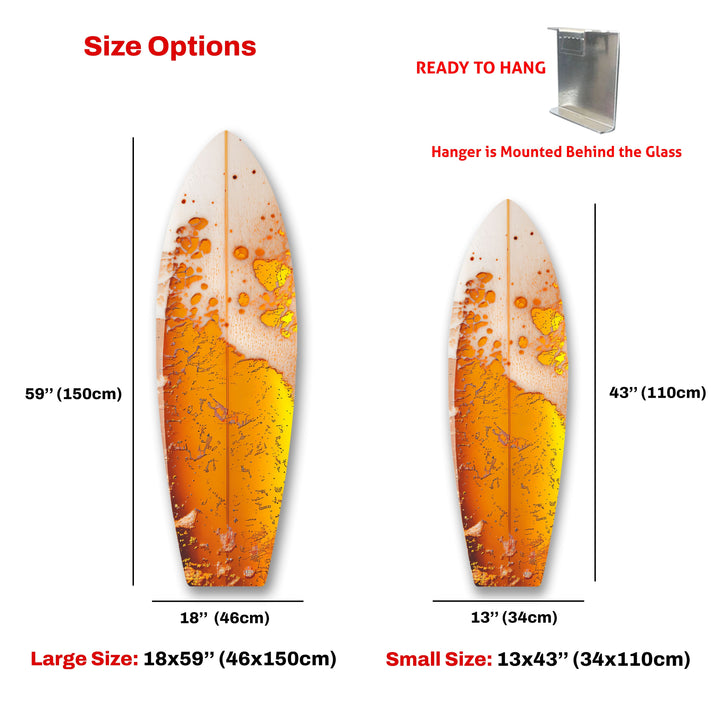 Orange Abstract Surfboard Wall Art