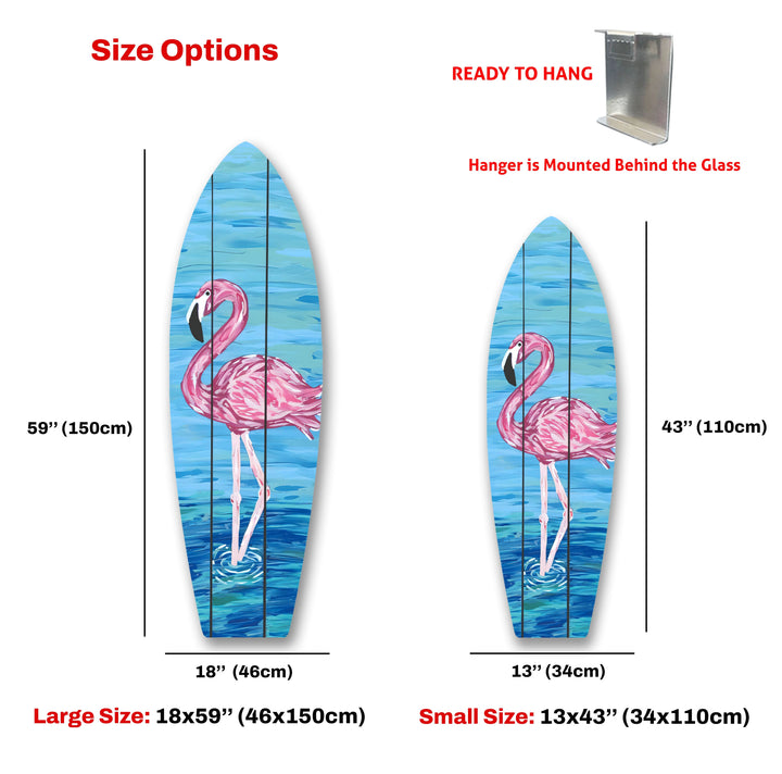 Flamingo Surfboard Wall Art