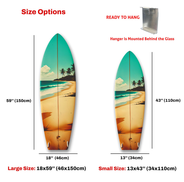 Tropic Beach Surfboard Wall Art