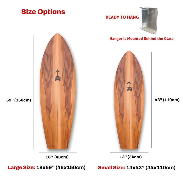 Brown Wooden Surfboard Wall Art