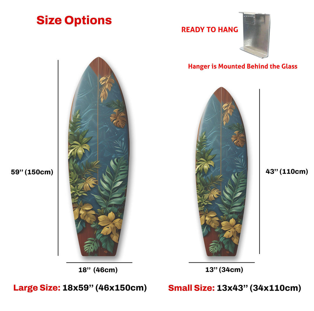 Botanical Leafs Surfboard Wall Art