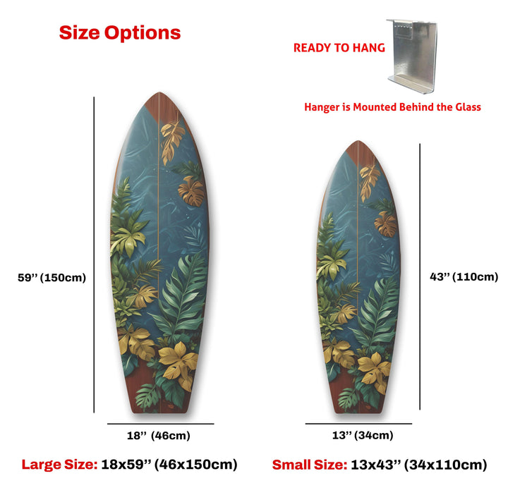 Botanical Leafs Surfboard Wall Art