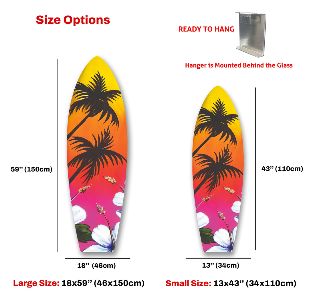 Soft Tropical Surfboard Wall Art