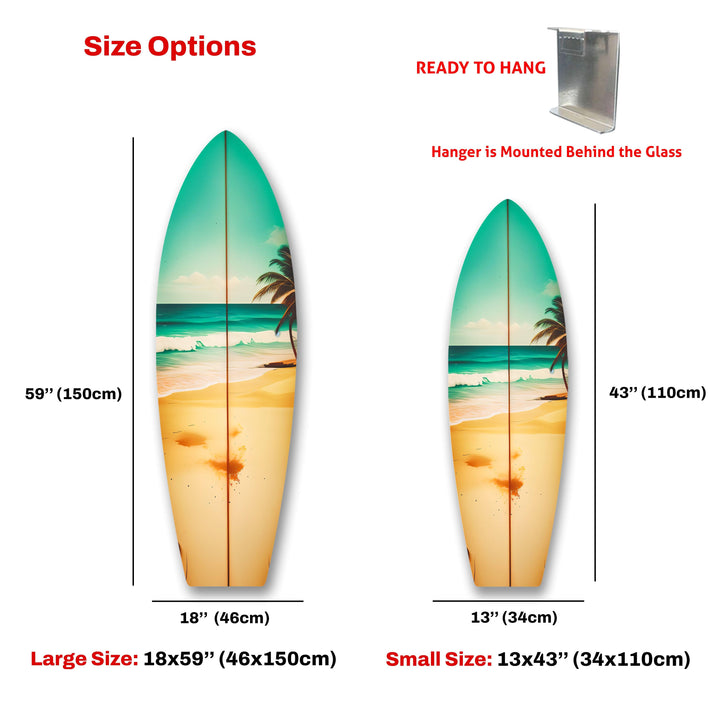 Tropical Beach Surfboard Wall Art