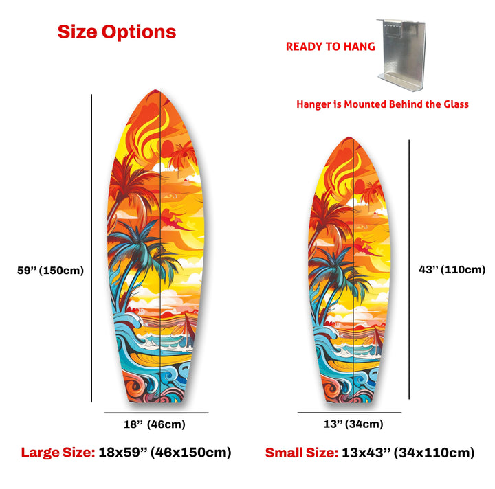 Vivid Tropical Art Surfboard Wall Art