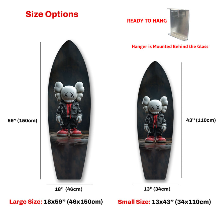 Kaws Inspired Surfboard Wall Art – Urban Street Art & Figurine Design