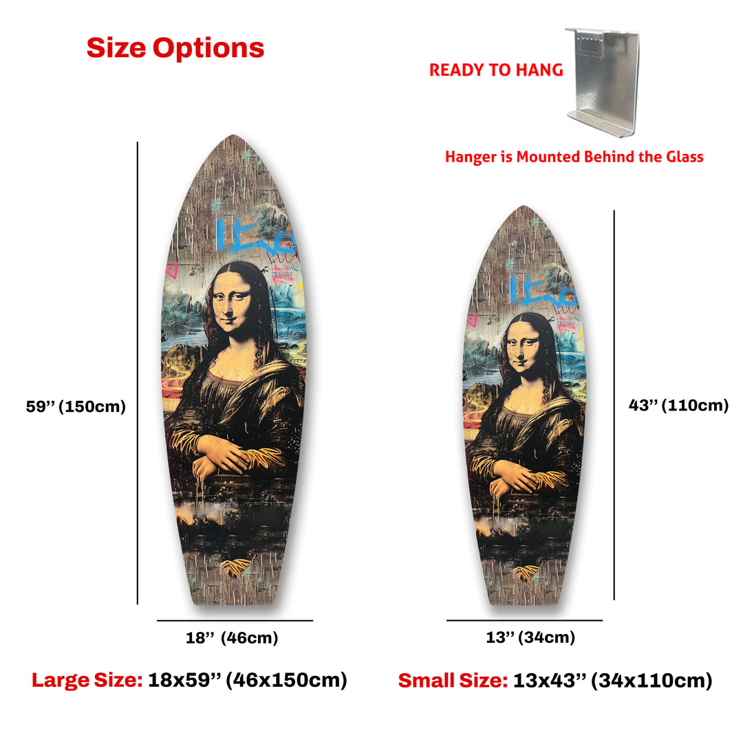 Mona Lisa Graffiti Surfboard Wall Art – Urban Street Pop Art Décor