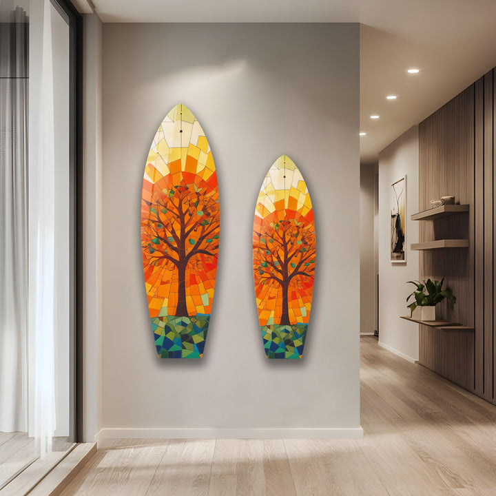 Stained Tree Surfboard Wall Art