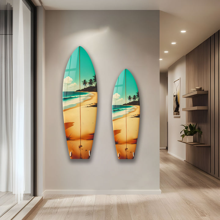 Tropic Beach Surfboard Wall Art