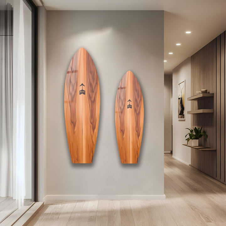 Brown Wooden Surfboard Wall Art