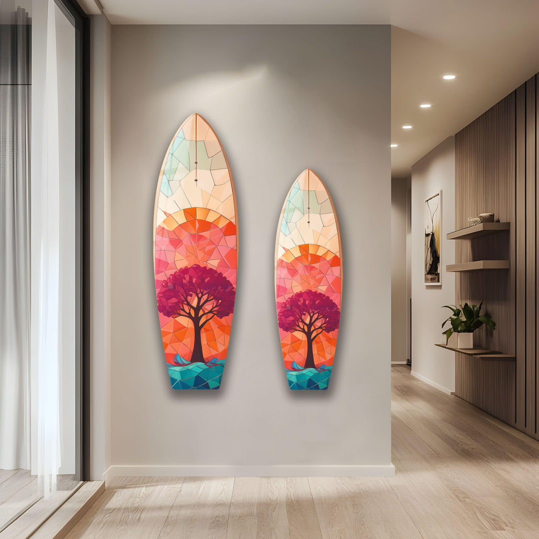 Mosaic Tree Surfboard Wall Art