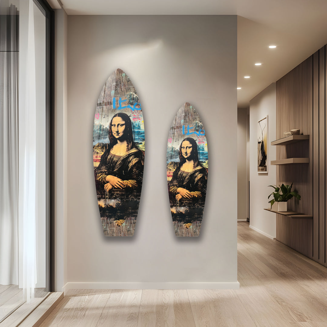 Mona Lisa Graffiti Surfboard Wall Art – Urban Street Pop Art Décor