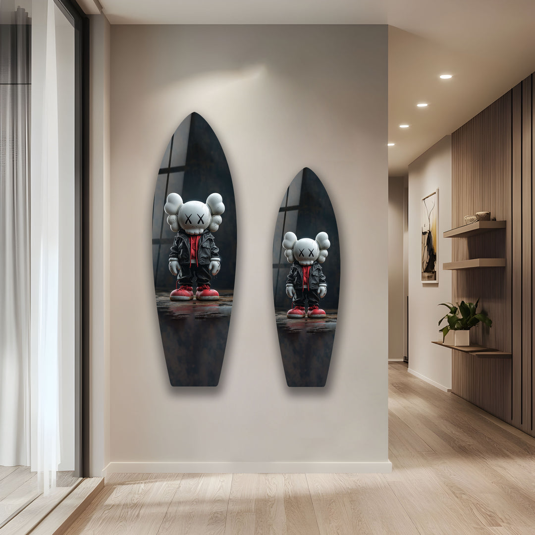 Kaws Inspired Surfboard Wall Art – Urban Street Art & Figurine Design