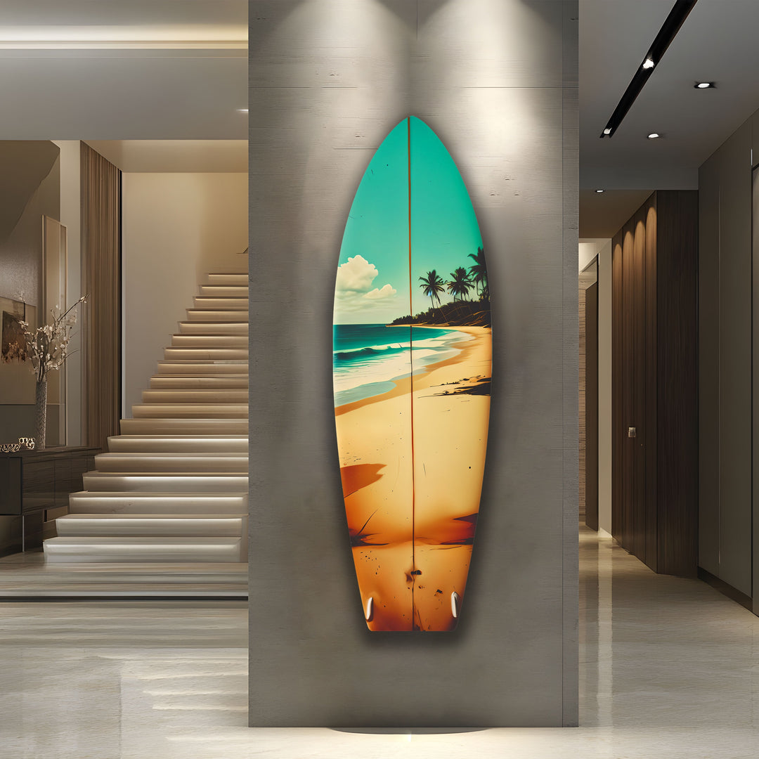 Tropic Beach Surfboard Wall Art