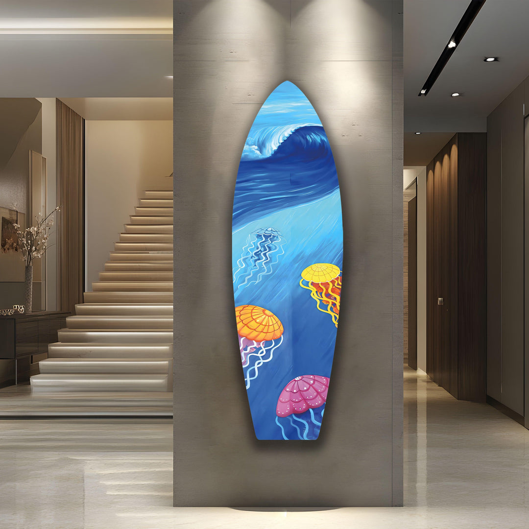 Jellyfishes Surfboard Wall Art