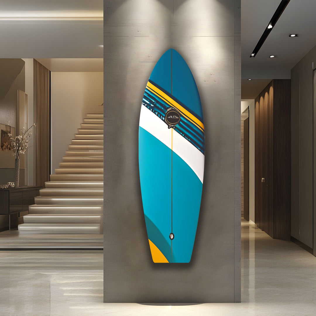 Blue Surfboard Wall Art