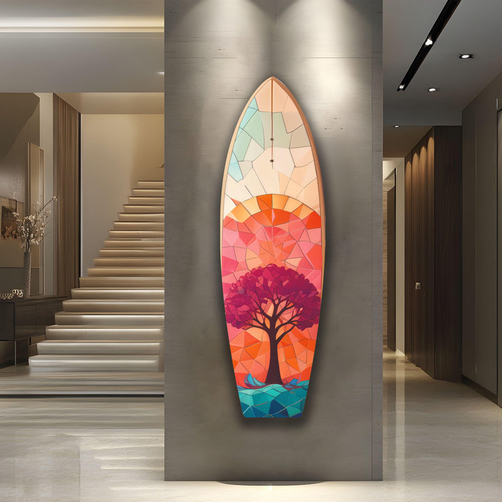 Mosaic Tree Surfboard Wall Art